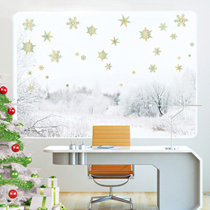 [현대홈시트] 크리스마스 스티커 - 눈꽃 (PSC-60031) 금박홀로그램